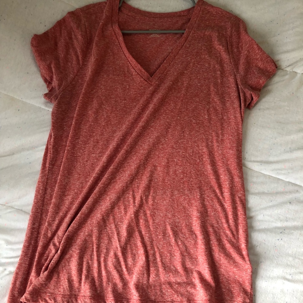 Coral v neck t-shirt